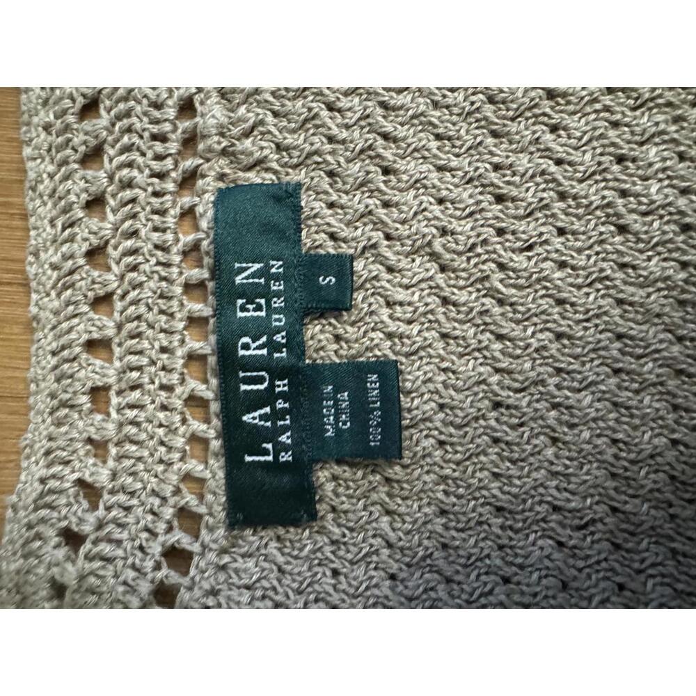 Vintage Lauren Ralph Lauren Brown Crochet Tank Top Size Small Boho - Picture 6 of 9